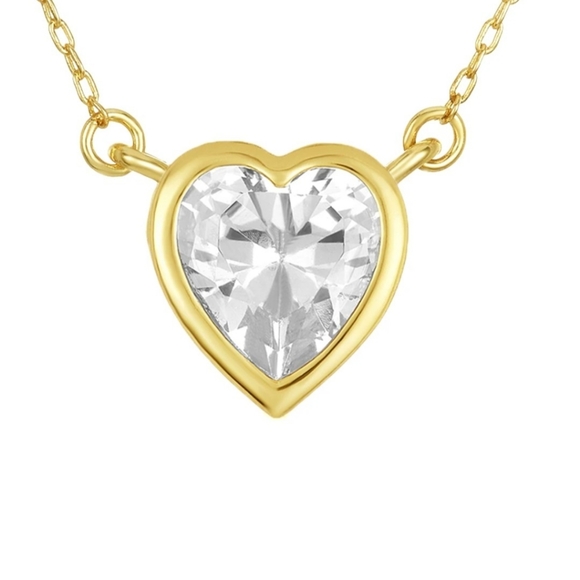 NEW Melinda Maria Gold Rhinestone Heart Necklacin - Picture 2 of 8